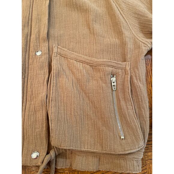 BlankNYC Cotton Voile Gauze raw edge Bomber Jacket small - Picture 5 of 11